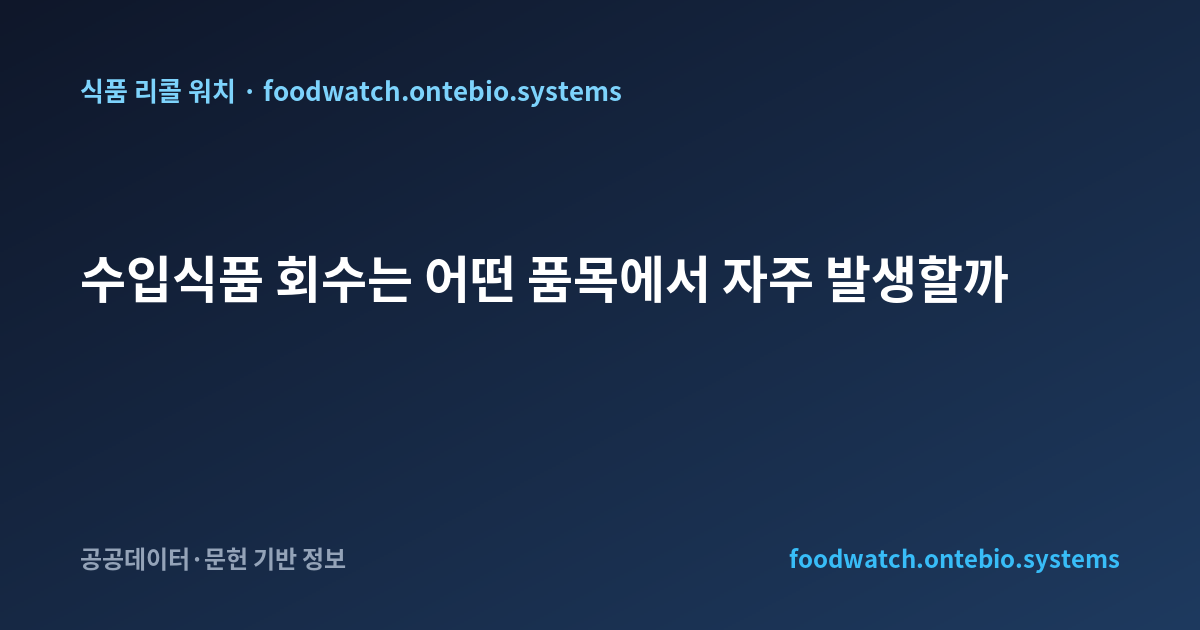 수입식품 회수는 어떤 품목에서 자주 발생할까